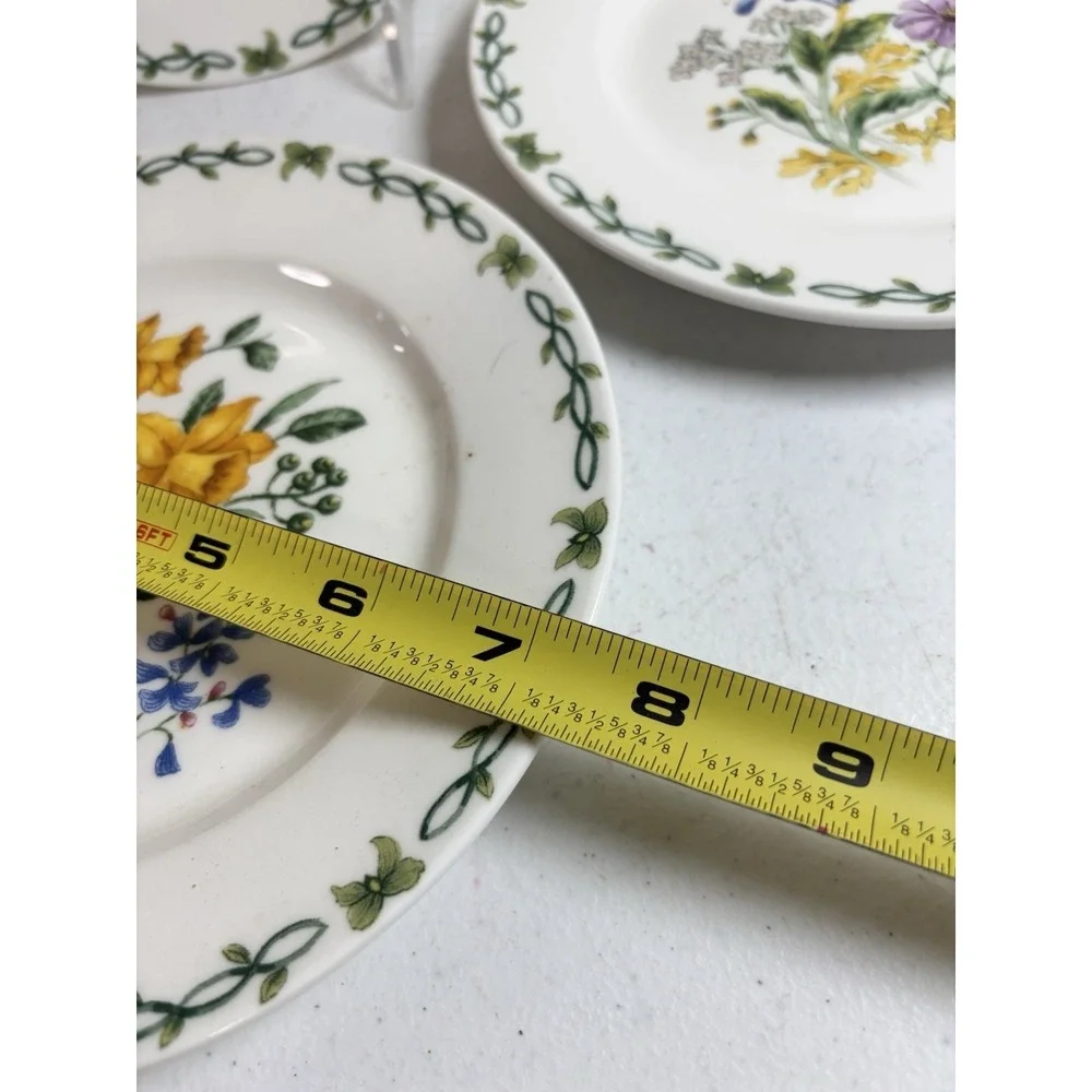 Thomson Pottery FLORAL GARDEN Salad/Bread Plates 7 3/8